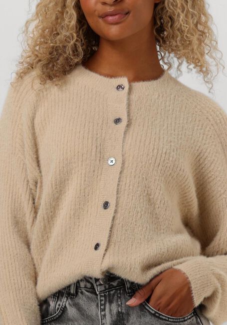 Beige RUBY TUESDAY Vest VANCE FLUFFY CARDIGAN - large