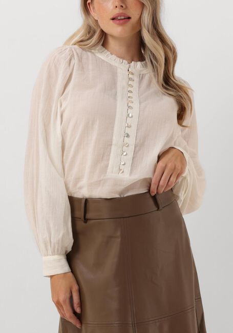 Witte RUBY TUESDAY Blouse IREM BLOUSE WITH SMALL PLEATS + BUTTONS PLACKET - large