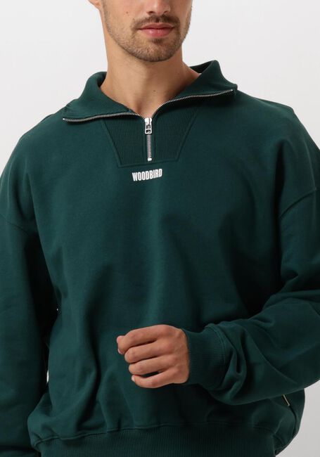 Groene WOODBIRD Sweater WBLEE HALF ZIP - large