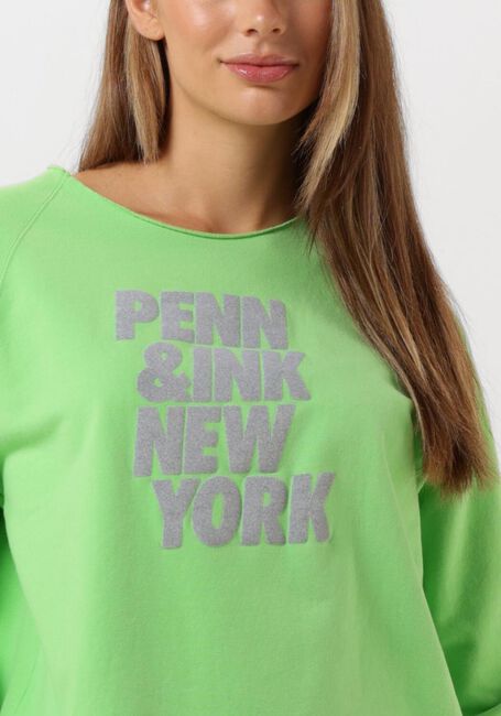 Groene PENN & INK Trui 513 SWEATER PRINT - large