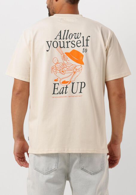 Gebroken wit WOODBIRD T-shirt WBBAINE EAT TEE - large