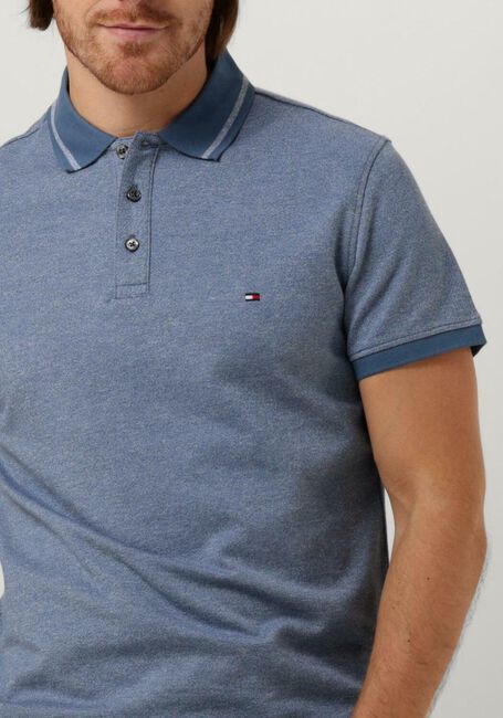 Donkerblauwe TOMMY HILFIGER Polo PRETWIST MOULINE TIPPED POLO - large