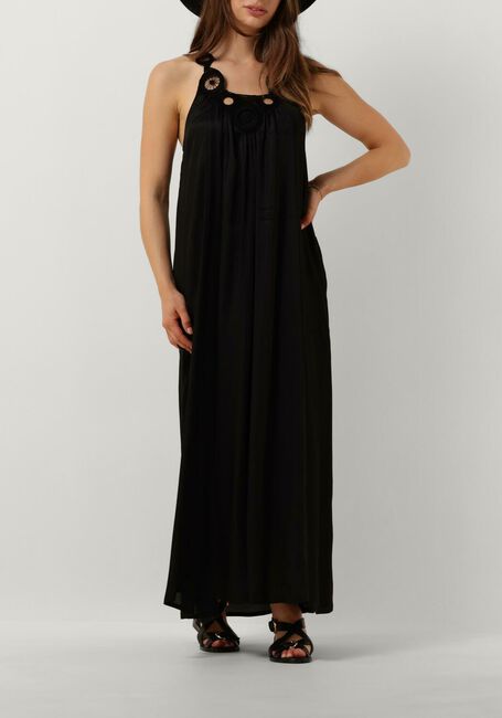 Zwarte SUMMUM Maxi jurk DRESS SOLID SATIN - large
