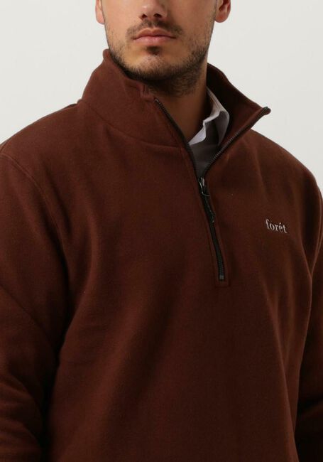 Bruine FORÉT Trui MOTION HALF ZIP - large