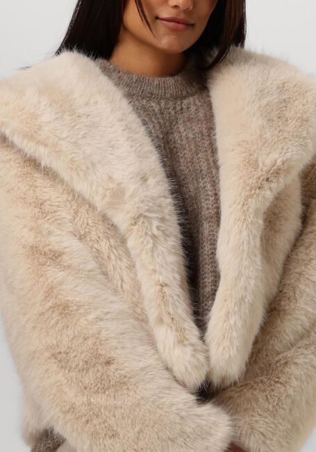 Beige ALTER EGO Faux fur jas MOLLY - large