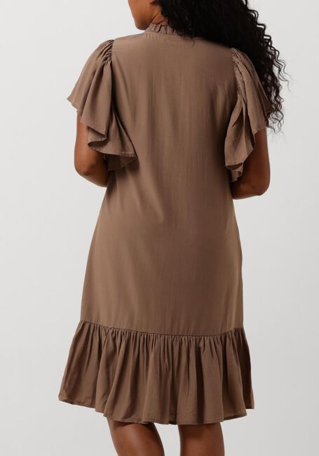 Taupe CO'COUTURE Mini jurk TORA FRILL DRESS - large