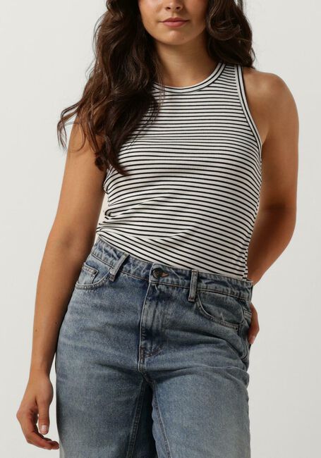 Witte CO'COUTURE Top SARA STRIPE RIB TANK TOP - large