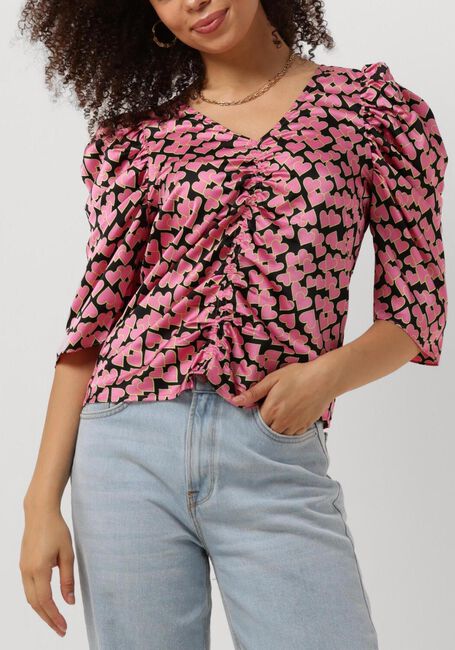 Roze CO'COUTURE Blouse FLASHY HEART DRAPE BLOUSE - large