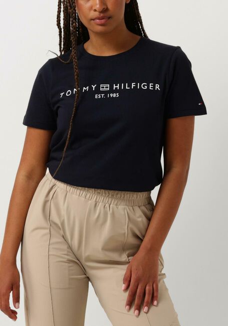 Donkerblauwe TOMMY HILFIGER T-shirt REC CORP LOGO C-NK - large