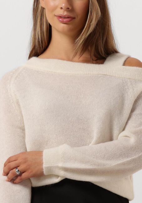 Ecru DANTE 6 Top YONKA OFF SHOULDER SWEATER - large