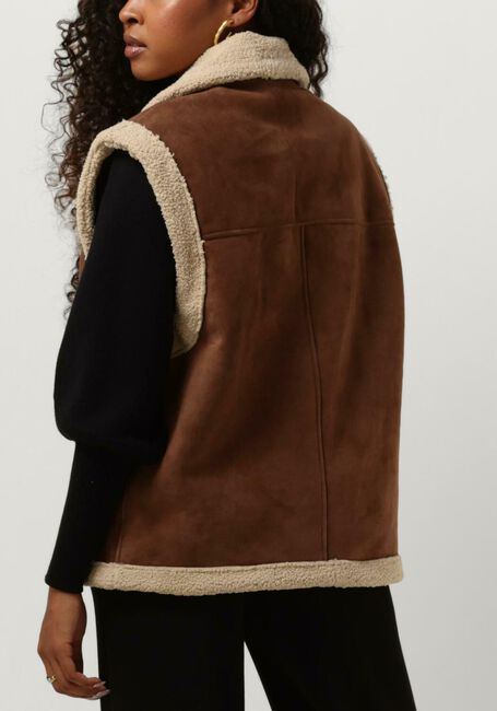 Bruine JANICE Gilet LAMMY VEST DAMES JUSTIN SUEDE - large