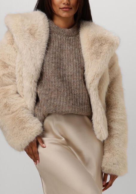 Beige ALTER EGO Faux fur jas MOLLY - large